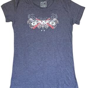 Girls with Guns Crewneck Gray Short Sleeve T-shirt Women's size M